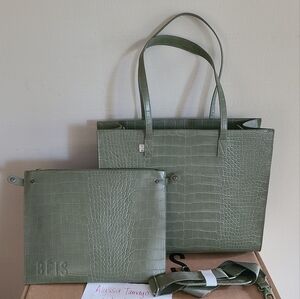 Beis Large Work Tote in Olive